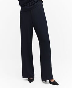 Женские брюки-джоггеры с карманами MANGO, темно-синий