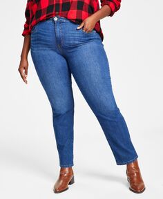 Прямые джинсы больших размеров с высокой посадкой Style &amp; Co