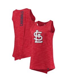 Женская красная майка St. Louis Cardinals Space Dye с узлом на спине New Era, красный