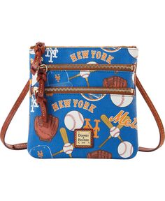 Женская сумка через плечо New York Mets Game Day с тройной молнией Dooney &amp; Bourke, синий
