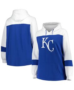 Женский пуловер с капюшоном Royal Kansas City Royals больших размеров с цветными блоками Profile
