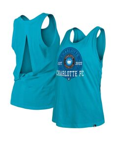 Синяя женская майка Charlotte FC Athletic с разрезом на спине New Era, синий
