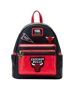 Мужской и женский мини-рюкзак Chicago Bulls с нашивками Loungefly, черный