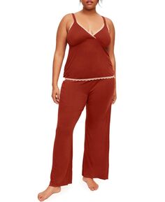 Женская пижама больших размеров Audrie, комплект из майки и брюк Adore Me, красный