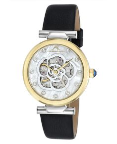 Женские часы Laura с автоматическим ремешком из натуральной кожи 1211CLAL Porsamo Bleu, черный