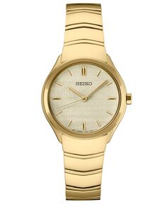 Женские часы Essentials с золотистым браслетом из нержавеющей стали, 30 мм Seiko