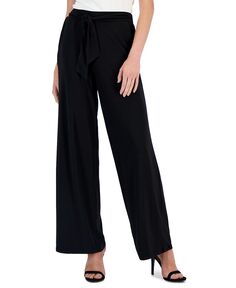 Женские широкие брюки из эластичного джерси с завязками спереди и широкими штанинами Anne Klein