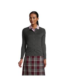 Школьная форма, женский хлопковый свитер-кардиган из модала Lands&apos; End