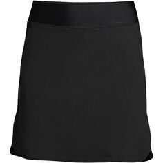 Женская длинная быстросохнущая эластичная талия на талии, активная юбка-шорта для плавания Lands&apos; End, черный