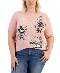 Модная футболка больших размеров с круглым вырезом и рисунком Минни Маус Disney