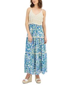 Женское платье макси с цветочным принтом и вязанным крючком лифом Taylor