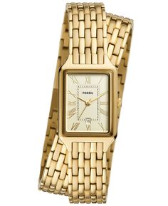 Женские часы Raquel из нержавеющей стали с тремя стрелками и датой, золотистого цвета, 23 мм Fossil, золотой