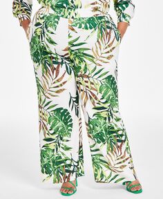 Модные широкие брюки больших размеров с тропическим принтом Nina Parker
