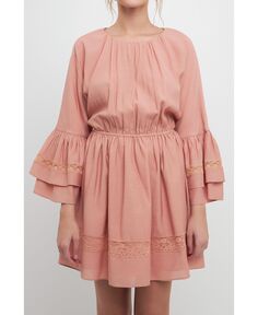 Женское мини-платье со шнуровкой и завязкой на спине Free the Roses, розовый