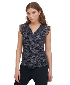 Женская блузка с рюшами и принтом в горошек Tommy Hilfiger