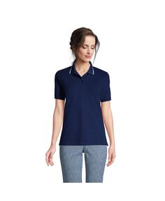 Женская рубашка-поло из сетчатого хлопка с короткими рукавами Lands&apos; End