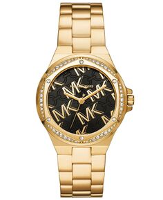 Женские кварцевые часы Lennox с тремя стрелками из нержавеющей стали золотистого цвета, 37 мм Michael Kors, золотой