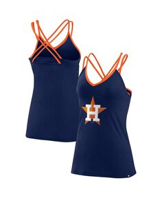 Женская темно-синяя майка Houston Astros Barrel It Up с V-образным вырезом и перекрестной спиной Fanatics, темно-синий