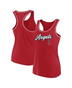 Женская красная майка с фирменным логотипом Los Angeles Angels и надписью Racerback Fanatics, красный