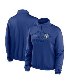 Женский свитшот с молнией 1/4 Royal Milwaukee Brewers Rewind Splice Nike