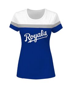 Женская белая и королевская футболка Kansas City Royals Plus Size с цветными блоками Profile