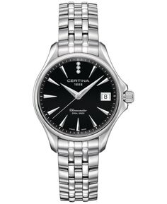 Женские швейцарские часы DS Action Diamond Accent из нержавеющей стали с браслетом, 34 мм Certina, черный