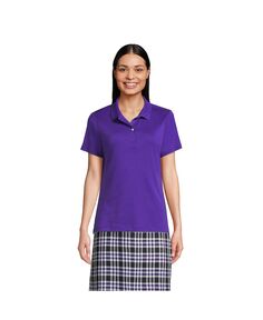 Школьная форма, женская рубашка поло с короткими рукавами и интерлоком Lands&apos; End