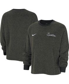 Женский черный пуловер с надписью Michigan State Spartans Yoga Script Nike, черный