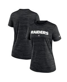 Черная женская футболка Las Vegas Raiders Sideline Velocity Performance Nike, черный