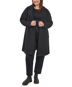 Женское двубортное пальто больших размеров из букле BCBGeneration, черный