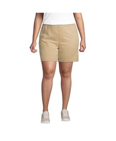 Школьная форма, женские шорты чинос больших размеров без застежки, 7 дюймов Lands&apos; End