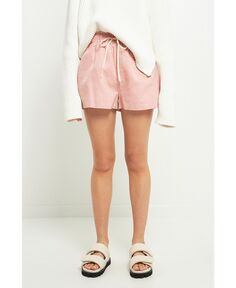 Женские льняные шорты с контрастным ремешком Grey Lab, розовый