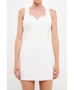 Женское структурированное мини-платье endless rose, белый