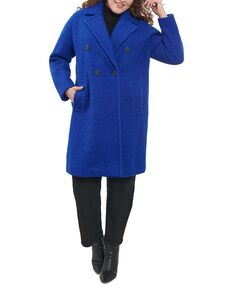 Женское двубортное пальто больших размеров из букле BCBGeneration, синий