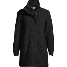 Женское флисовое пальто-букле Lands&apos; End, черный