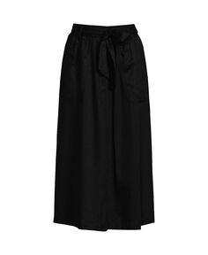 Женская юбка миди из тенселя с завязкой на талии Lands&apos; End, черный