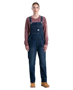 Женский длинный комбинезон из гибкого джинсового материала в винтажном стиле Berne