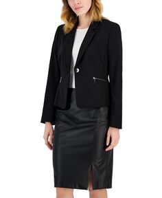 Женский пиджак с длинными рукавами и карманом на молнии Tahari ASL, черный