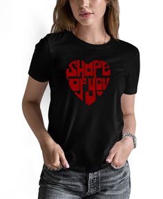 Женская футболка с короткими рукавами и надписью Word Art Shape of You LA Pop Art, черный