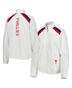 Женская белая спортивная куртка с молнией во всю длину Philadelphia Phillies Red Flag G-III 4Her by Carl Banks, белый