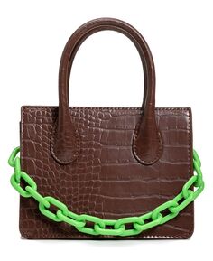 Мини-сумка через плечо Kenzie с цепочкой и крокодиловой кожей LIKE DREAMS, коричневый