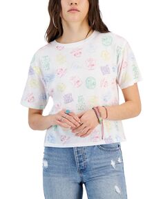 Укороченная футболка с короткими рукавами и принтом для юниоров Disney, белый