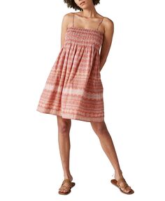 Женское мини-платье со сборками и принтом Lucky Brand