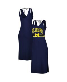 Женское темно-синее платье макси с v-образным вырезом Michigan Wolverines Training G-III 4Her by Carl Banks, темно-синий