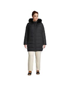 Женское зимнее пуховое пальто больших размеров Lands&apos; End, черный