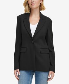 Женский однобортный пиджак с понте Calvin Klein Jeans, черный