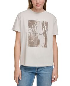 Женская хлопковая футболка с вышитым рисунком Park Slope Calvin Klein Jeans