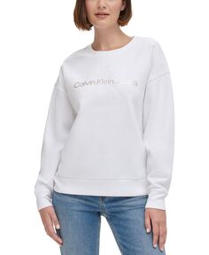 Женский свитшот с фольгированным логотипом West Village Calvin Klein Jeans, белый