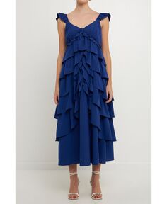 Женское многоярусное платье макси с высоким и низким уровнем водопада endless rose