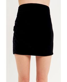 Женская бархатная мини-юбка со сборками endless rose, черный